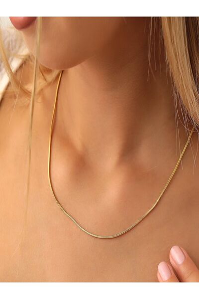 Mach Kadın Çelik Altın Yılan Zincir Kolye