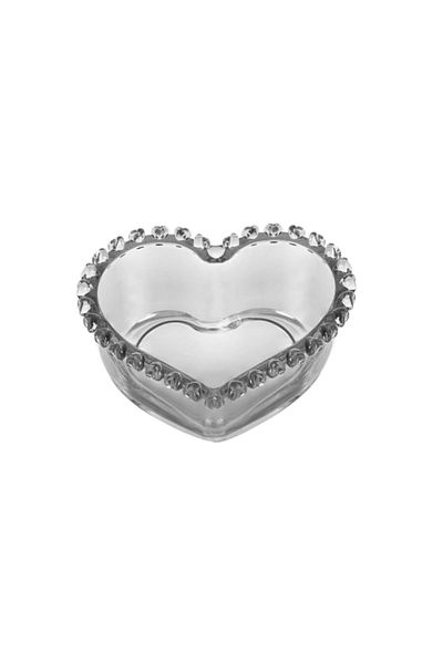 Karaca Glory Glass Anthracite Heart Bowl 13 cm