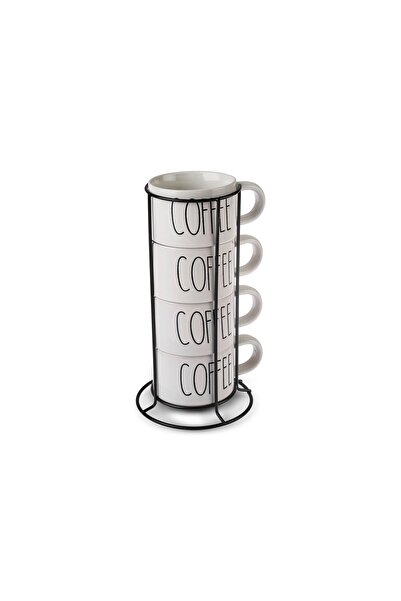 Karaca 4-Piece Mug with Coffee Stand 180 ml