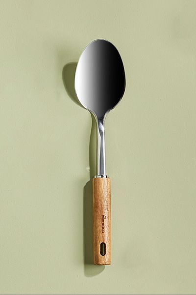 Karaca Woody Stainless Steel Serving Spoon with Acacia Wood Handle 30 Cm