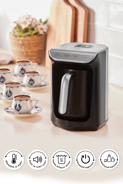 Karaca Hatir Ember Turkish Coffee Machine with Milk Anthracite