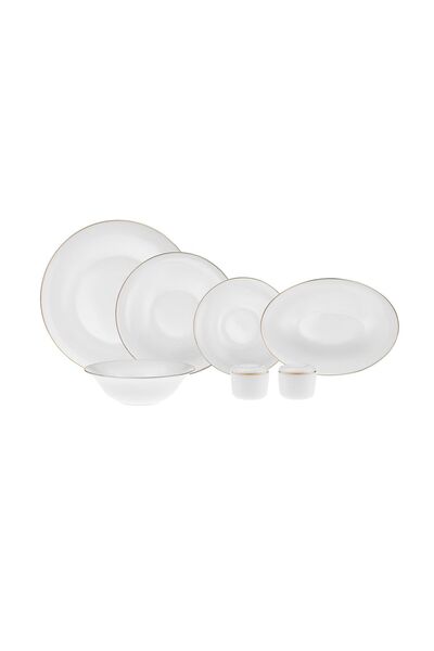 Karaca Fine Pearl Elizabeth 28 Parça 6 Kişilik Gold Yemek Takımı