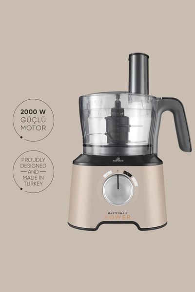 Karaca Mastermaid Power Essential Iconic Beige Food Processor, Blender Set 2000 W