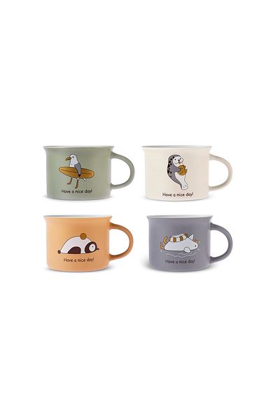 Karaca Animal 4-Piece Tea Cup 160 ml