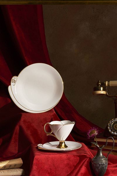 Karaca Republican Century İlke 1-Person Tea Set with Cake Plate 200 ml
