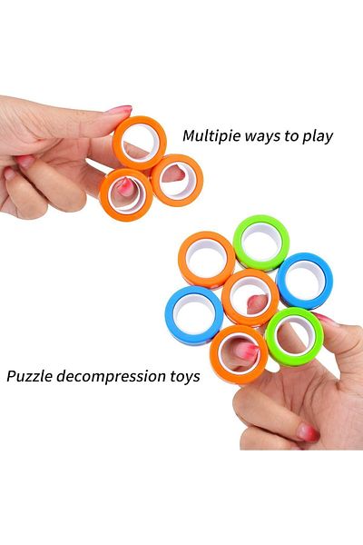 Reflect Your Style 15 Imported Models - Fidget Cube Ring - Magnetic Hand Motion Toy - Magnet Game Ring