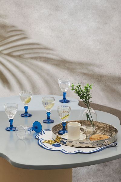 Karaca Ronda Blue 6-Piece Side Glass - Brown