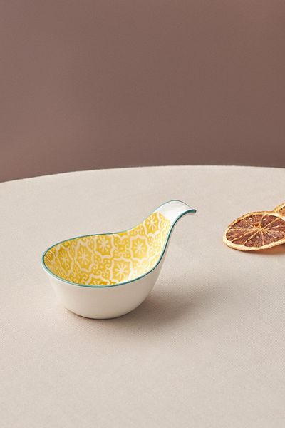 Karaca Floral Yellow Drop Snack Bowl 10 Cm