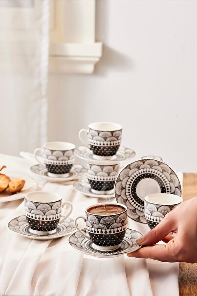 Karaca Aysel 6-Person Coffee Cup Set 85 ml