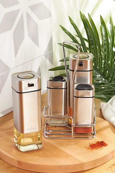 Karaca Avangart Inox Glass Salad Set