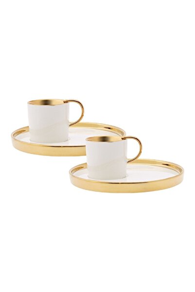 Karaca Levin White 2-Person Coffee Cup Set 100 ml