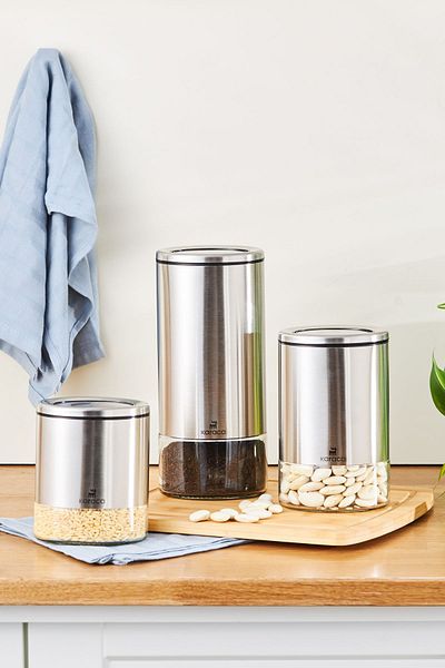 Karaca Walter Inox 3-Piece Storage Container/Jar Set