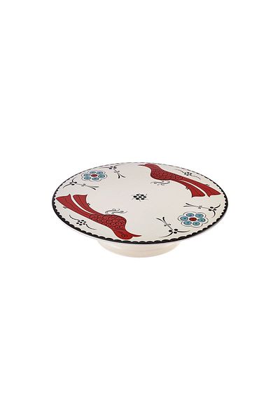 Karaca Selçuklu Series Paye - 32 Cm Porcelain Cake Stand with Bird and Legs