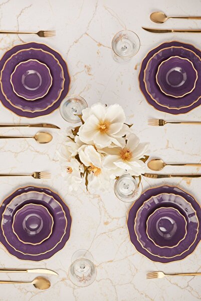 Karaca Empire Mor 18 Parça 6 Kişilik Yemek Takımı