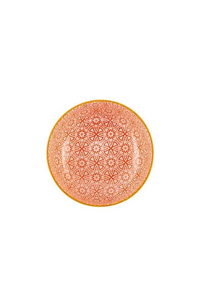 Karaca 10 Cm Orange Floral Snack Bowl - Round