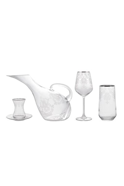 Karaca Fine Pearl Helen Platin 49 Parça Yemek Takımı Koleksiyonu İnci Bardak ...