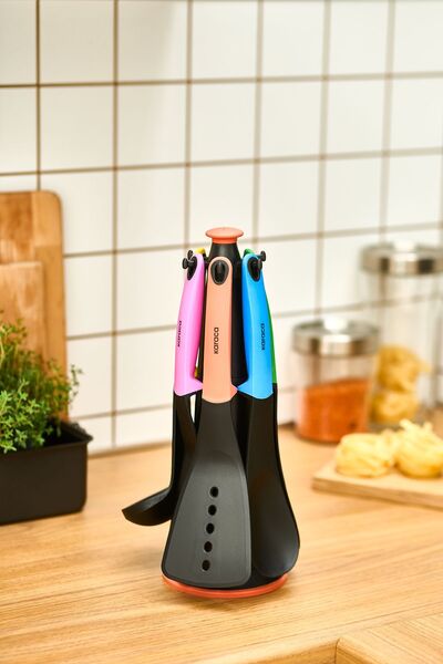 Karaca 7 Piece Rainbow Service Set - With Stand