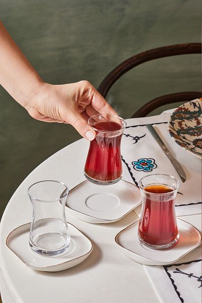 Karaca Streamline Plato 12-Piece 6-Person Glass Tea Set 165 ml