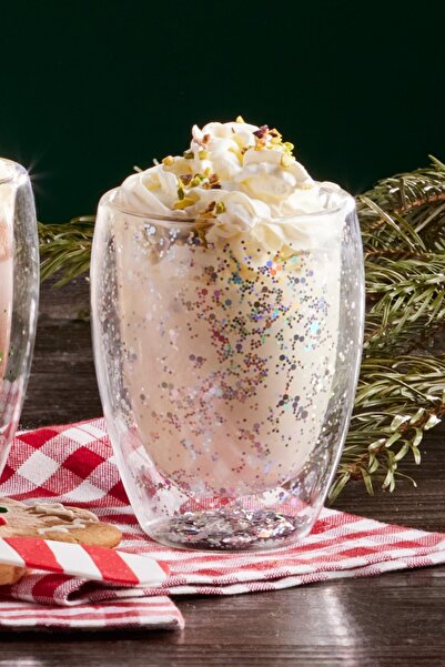 Karaca Pia Çift Cidarlı Silver Glitter Su Bardağı 350 Ml