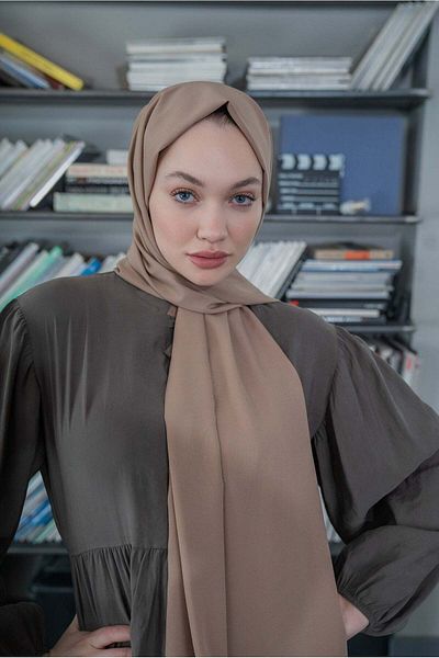 Sweet Notes Good Quality Medina Silk Shawl Dark Mink 190 X70 Sal2306