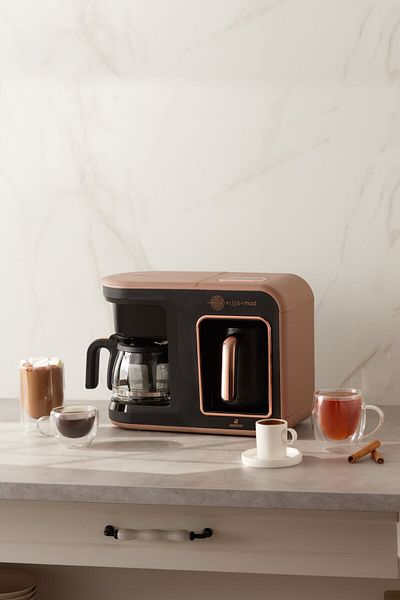 Karaca Souvenir Plus Mod 5 in 1 Essential Kaffeemaschine Rosie Brown