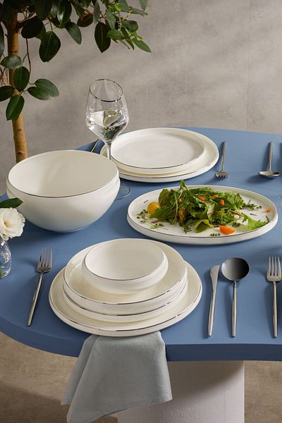 Karaca Platinum Stream Bone Sunset - 59-teiliges Esstisch-Set für 12 Personen