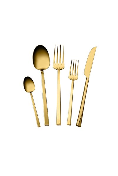 Karaca Theo 6 Piece Personality Shiny Gold Cutlery Set
