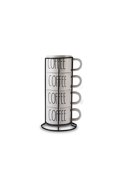 Karaca 4-Piece Mug with Coffee Stand 180 ml