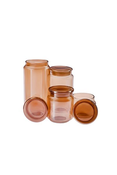 Karaca Navas Amber - 4-Piece Silicone Jar with Lid and Storage Container Set