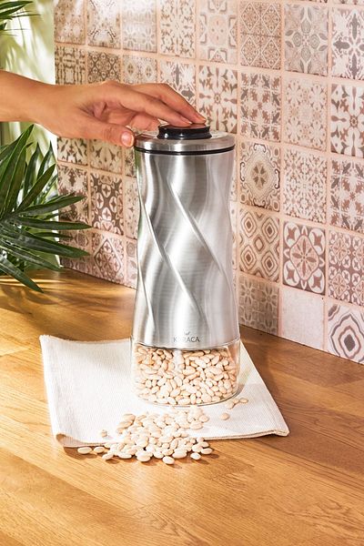 Karaca Tottori Inox Vacuum Glass Jar Storage Container Large