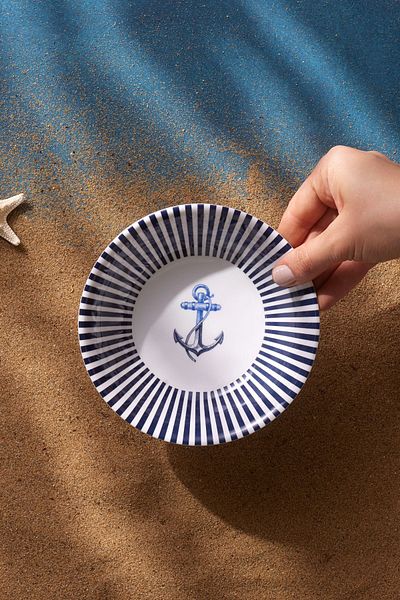 Karaca Marin Anchor Melamine Snack Bowl 16 cm