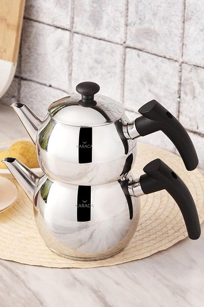Karaca Adelya Mini Size Black Teapot Set with Induction Base