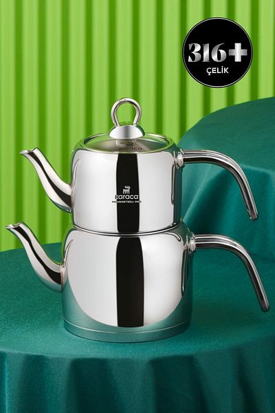 Karaca Vega Mini Powersteel 316 Steel Vega Teapot Set