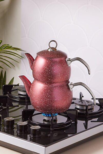 Karaca Biogranit Steel Plus Teapot Set Red