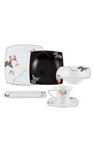 Karaca Fine Pearl Unique 26 Parça 6 Kişilik Kare İnci Kahvaltı Takımı
