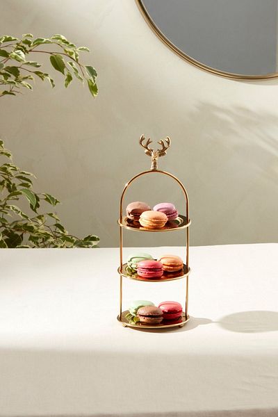 Karaca Home Maison 3 Layer - 12X12X20 cm Treat Gold