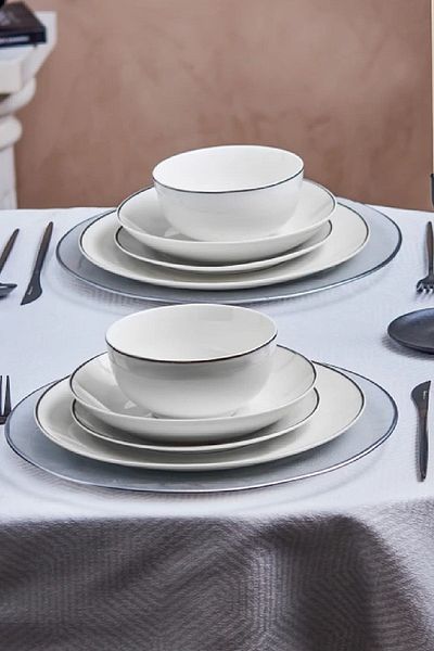 Karaca Set de sufragerie din porțelan Leon Platinium 24 piese pentru 6 persoane