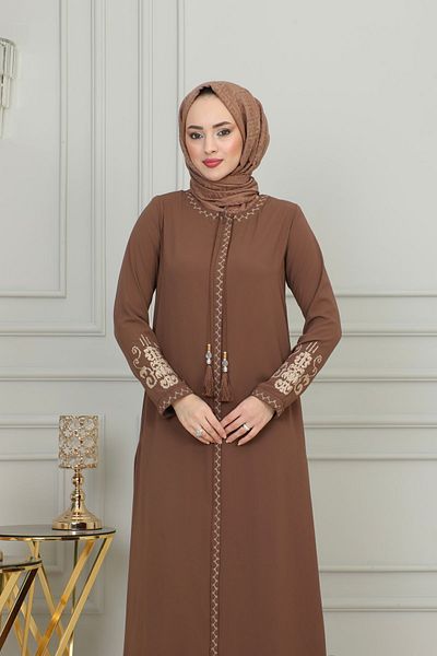 ISTANBUL STYLES Креп плат с бродирани ципове с големи размери