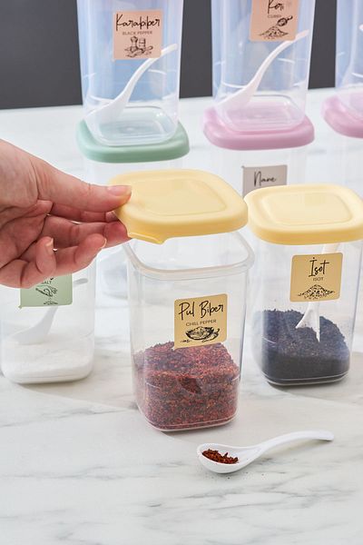 Karaca Forbs 450 ml Spice Set - 12 Pieces with Spoon and Label