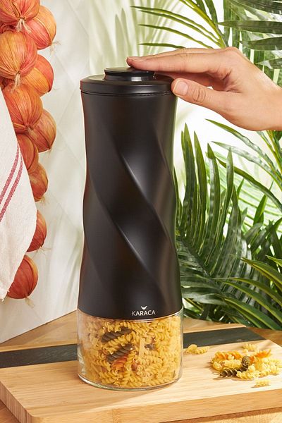 Karaca Tottori Black Vacuum Glass Jar Storage Container - Xl