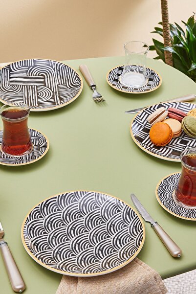 Karaca Rabat 6 Person Porcelain Cake / Dessert Set 21 cm