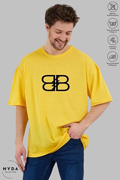 Nyda Collections Unisex majica kratkih rukava sa okruglim izrezom i slovom B,...