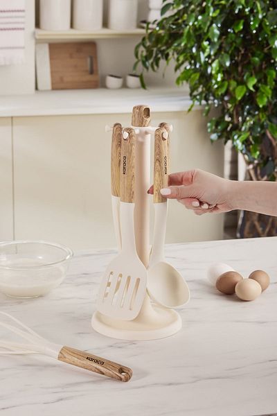 Karaca Melly 6 Piece Serving Set - With Stand