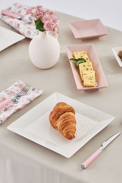 Karaca Forever Bone Trend - 32 Piece Pink Porcelain Breakfast Set
