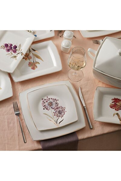 Karaca Fine Pearl Revive 62 Parça 12 Kişilik Kare İnci Yemek Takımı