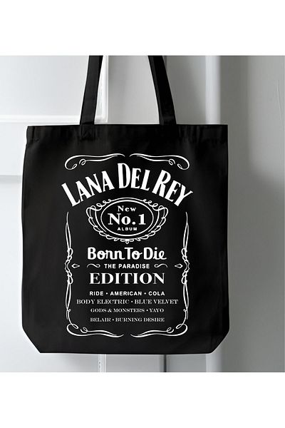 Cemira Lana Del Rey Born To Die Black Canvas Bag - Χοντρό υφασμάτινο τσαντάκι ώμου και τσάντα αγορών