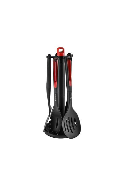 Karaca Marco Red 6 Piece Serving Set with Stand