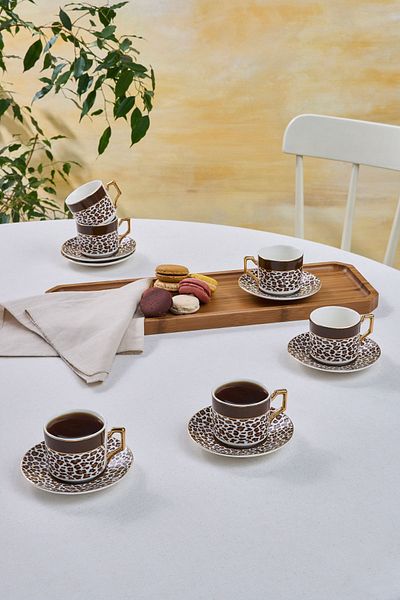 Karaca Leopard 6 Person Coffee Cup 100 ml