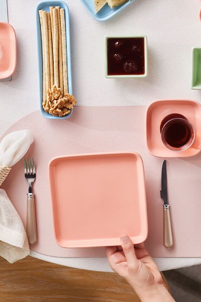 Karaca Remo 6-Person Square Ceramic Breakfast - 26 Piece Serving Set