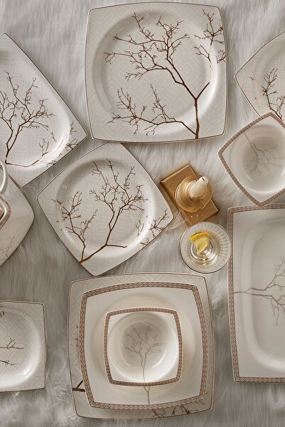 Karaca Fine Bone Grand Gold 60 Parça 12 Kişilik Yemek Takımı